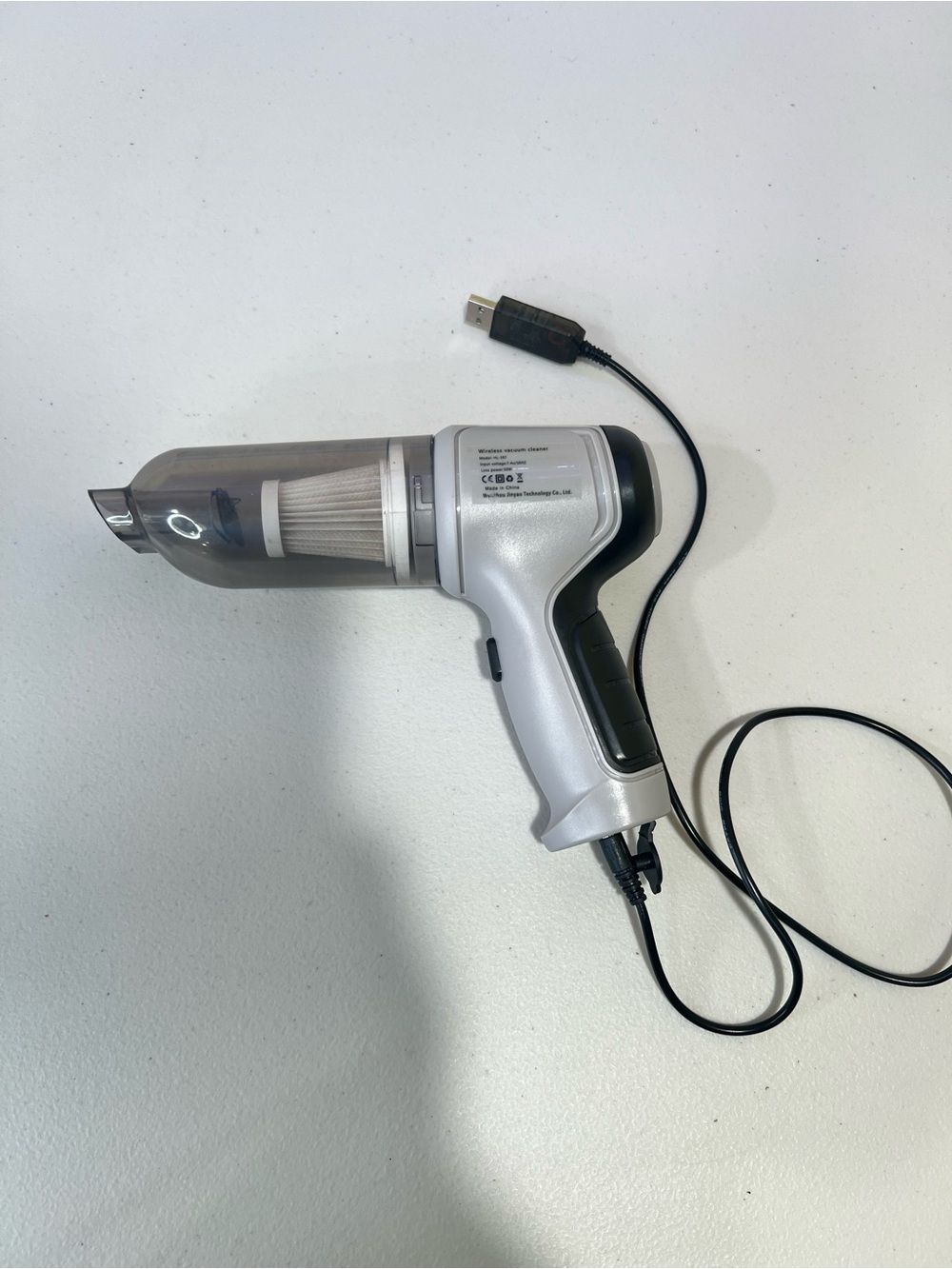 Handheld Portable Vacuum Cleaner in Silver and Black